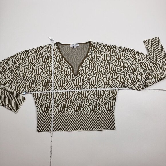 Esteban Cortazar Collective Sweater Women's Size XXL Olive & Cream Zebra Pattern - Picture 4 of 16